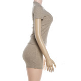 Short Sleeve T Shirt Two Piece Shorts Set DLSF-K6S08622A