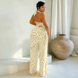 Polka Dot Print Tassel Two Piece Pants Set GFYX-7695