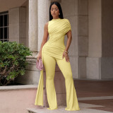 Single Shoulder Ruched Jumpsuit YF-11025