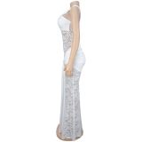 Lace Slash Shoulder Maxi Dress GFYX-7692