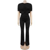 Solid Color Wide Leg Jumpsuit GFYX-7651