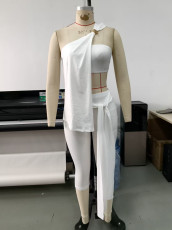 Sleeveless Irregular Tie Up Two Piece Pants Set GHYX-TJY8243