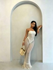 Sexy Hollow Out Tube Top Jumpsuit GHYX-TXY5376