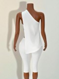 Sleeveless Irregular Tie Up Two Piece Pants Set GHYX-TJY8243