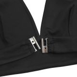 Solid Color Loose Wide Leg Pants 2 Piece Set GFYX-7712
