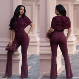 Solid Color Wide Leg Jumpsuit GFYX-7651