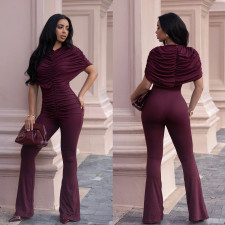 Solid Color Wide Leg Jumpsuit GFYX-7651