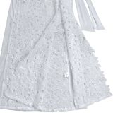 Mesh Lace Deep V Neck Split Bodysuit Long Skirt Suit GFYX-7707