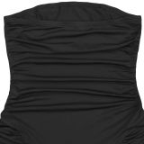 Solid Color Ruched Tube Top Maxi Dress GFYX-7669