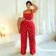 Polka Dot Print Tassel Two Piece Pants Set GFYX-7695