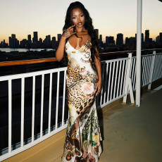 Sexy Backless Print Maxi Dress DLSF-K6D07022A