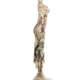 Sexy Backless Print Maxi Dress DLSF-K6D07022A