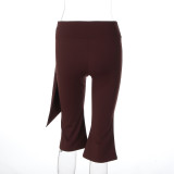 Solid Color Patchwork Micro Flare Seventh Pant GLAG-P6121245F
