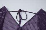 Mesh Backless Tie Up Mini Dress GLAG-D5C21067H
