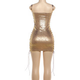 Solid Color Sling Bandage Dress XEF-K6D08022A