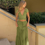 Loose Lace Chiffon Top Long Skirts Suit  GLAG-S5C20898G