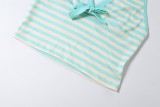 Stripe Halterneck V Neck Short Suit XEF-K6S08515A