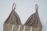 Deep V Neck Contrast Color Tank Top GLAG-T6121096G