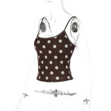 Polka Dot Print Sling Tank Tops GLAG-T5820047G