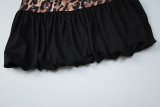 Leopard Print Patchwork Backless Mini Dress GLAG-D6121120H