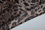 V Neck Leopard Print Chiffon Mini Dress GLAG-D6321377F