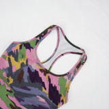U-neck Painted Print Bodysuit Seventh Pants 2 Piece Set MXBF-J26ST195