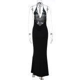 Solid Color Backless Maxi Dress GLAG-D6421428F