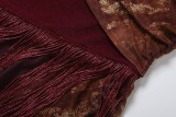 Sexy Halterneck Tassel Vest Long Skirt Suit XEF-K6S04936A