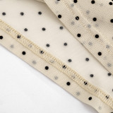 Polka Dots Print See Through Long Skirt GSBW-Y26SK140