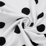 Polka Dot Print Tie Up Seventh Pants GSBW-C26PT109