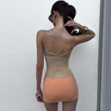 Deep V Neck Contrast Color Tank Top GLAG-T6121096G