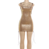 Solid Color Sling Bandage Dress XEF-K6D08022A