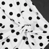 Polka Dot Print Tie Up Seventh Pants GSBW-C26PT109