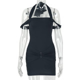 Solid Color Off Shoulder Mini Dress GJYO-JD305396