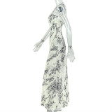 Print Halterneck Backless Maxi Dress GJYO-JD305387