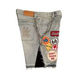 Embroidered Patchwork Denim Shorts GZLX-2024
