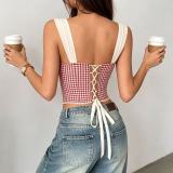 Print Backless Bandage Tank Top GPBY-VE8427