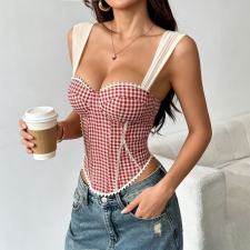 Print Backless Bandage Tank Top GPBY-VE8427