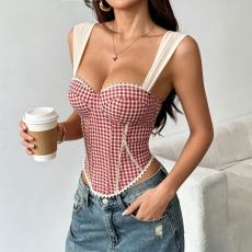 Print Backless Bandage Tank Top GPBY-VE8427