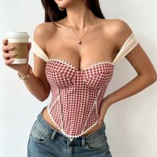 Print Backless Bandage Tank Top GPBY-VE8427