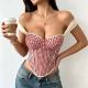 Print Backless Bandage Tank Top GPBY-VE8427