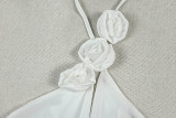 Solid Color Halterneck Off Shoulder Mini Dress GJYO-JD305507