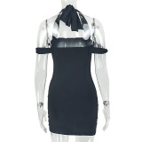 Solid Color Off Shoulder Mini Dress GJYO-JD305396