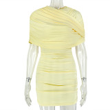 Solid Color Ruched Mini Dress GJYO-JD305276