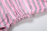 Backless Stripe Sling Mini Dress GSLF-K6D09041A