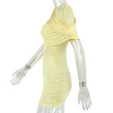 Solid Color Ruched Mini Dress GJYO-JD305276