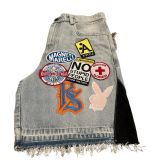 Embroidered Patchwork Denim Shorts GZLX-2024
