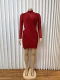 Long Sleeve Mesh See Through Mini Dress GMYU-10228