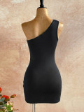Slash Shoulder Ruched Mini Dress GZIY-6387
