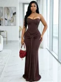 Solid Color Hot Drill Tube Top Dress GADE-11177
